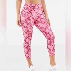 Fabletics powerhold pink and‎ red python snake print leggings NWT